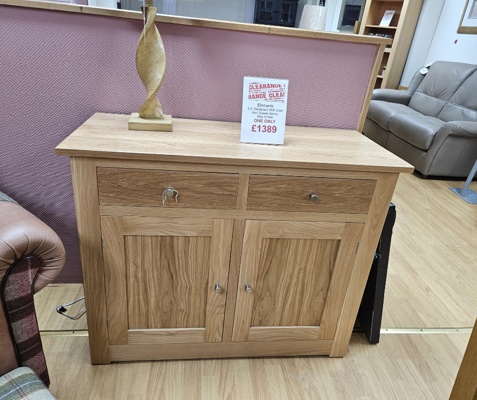 3ft6 Sideboard With Door & Drawer Above 